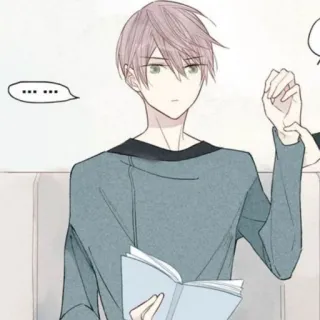 🥞 ... anime, manga, boy, reading, thought bubble telegram sticker