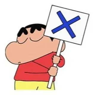 🌱 Shin-chan Crayon Shin-chan Anime, Cartoni animati, Rifiutato, Croce, X, Shin-chan whatsapp sticker