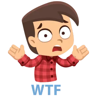 😦 WTF confusione, domanda, espressione, uomo, cartone animato whatsapp sticker