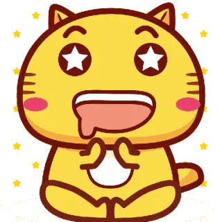 😻 Katze, Emoji, Tier, Cartoon, Gelb telegram sticker