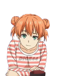 😏 DICE44 anime, ragazza, capelli arancioni, occhi verdi telegram sticker