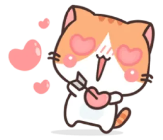 😍 mèo, tình yêu, trái tim, dễ thương, mũi tên, ngày Valentine, lãng mạn, hoạt hình whatsapp sticker