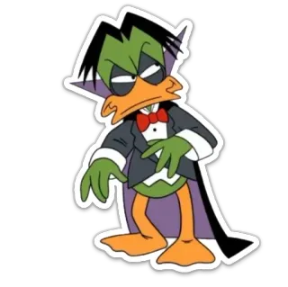 😑 Kreskówka, Kaczka, Wampir, Potwór, Halloween, Postać telegram sticker