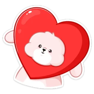 ❤️ mignon, ours, cœur, amour, animal, kawaii telegram sticker