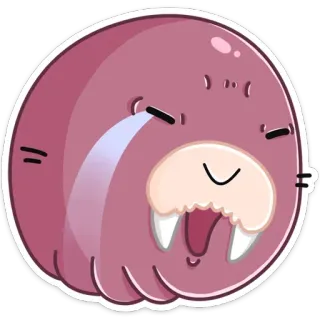 😭 morse, animal, mammifère, dessin animé, autocollant telegram sticker