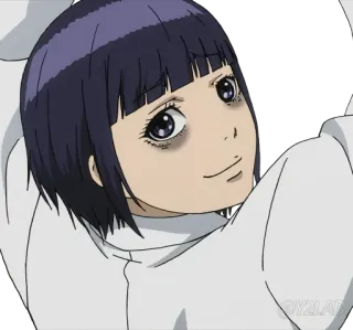 🥲 Anime, Mädchen, lächelnd, Charakter whatsapp sticker