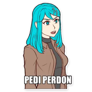 😠 PEDI PERDON sticker, vrouw, Spaans, anime, om vergeving vragen telegram sticker