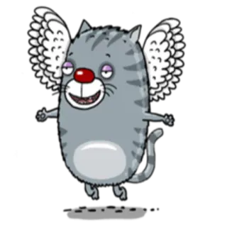 😇 고양이, 천사, 날개 달린 고양이, 만화 telegram sticker
