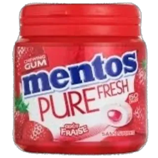 🫥 CHEWING GUM
mentos
PURE FRESH
GOUT FRAISE mentos, chewing gum, candy, strawberry, fruit telegram sticker