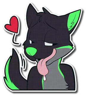 ❗ lobo, animal, pegatina, dibujos animados, corazón, furry, dibujos animados telegram sticker
