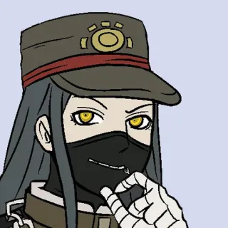 🤔 personnage, anime, manga, illustration, chapeau, masque, gants telegram sticker