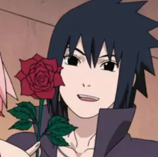 🖲 Sasuke Naruto Аниме, Саске, Наруто, Цветок, Роза telegram sticker