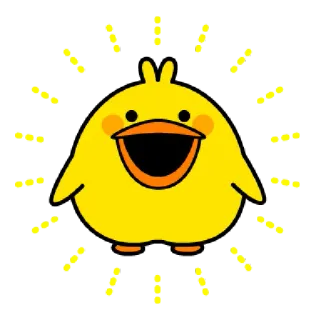 😀 Dessin animé, Oiseau, Animal, Jaune, Mignon, Joyeux, Poussin, Emoji whatsapp sticker
