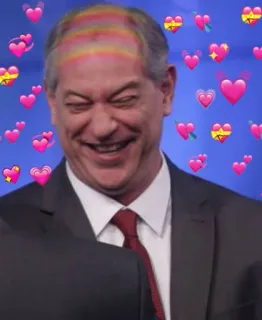 💖 Ciro Gomes, Braziliaanse politiek, Politicus, Harten, Regenboog telegram sticker