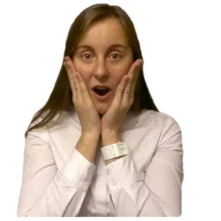 😱 mujer, impactada, sorpresa, emocionada, reacción, cara, expresión whatsapp sticker
