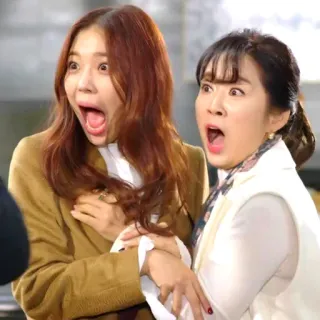 😱 shock, surprise, women, screaming, facial expression whatsapp sticker