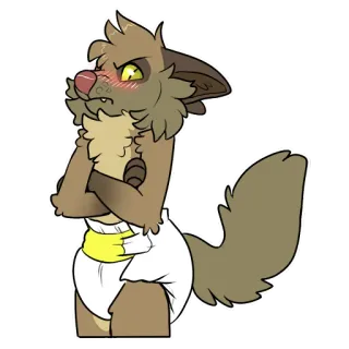 😡 фурри, мультфильм, подгузник, антропоморфный, животное, милый telegram sticker