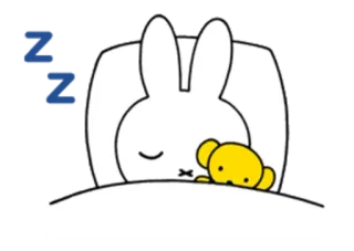 😴 Miffy ZZZ กระต่าย, กระต่าย, นอนหลับ, นอน, น่ารัก, การ์ตูน, Miffy telegram sticker
