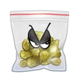 🎁 droghe, erba, marijuana, cartoni animati, occhi, borsa whatsapp sticker
