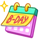 π B-DAY verjaardag, kalender, feest, evenement, datum, jubileum telegram sticker