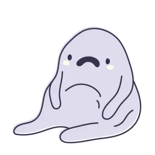 🤨 Блоб, Грустный, Мультфильм, Милый, Сидящий, Грусть, Персонаж telegram sticker