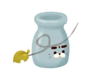 😰 แมวน้ำ, สัตว์, การ์ตูน, น่ารัก, สีน้ำเงิน, ขวดโหล whatsapp sticker