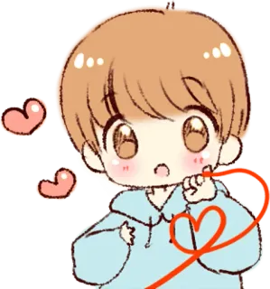 ❤️ Dessin animé, Anime, Chibi, Kawaii, Coeur, Mignon, Amour telegram sticker