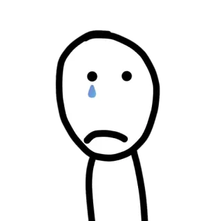😢 triste, llorando, lágrima, emoción, monigote telegram sticker
