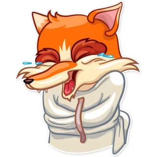 😂 fox, straight jacket, crying, insane, cartoon, emotional, expression, crazy telegram sticker