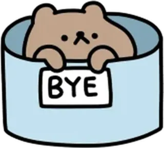 👋 BYE ciao, orso, carino, animale, addio, cartone animato telegram sticker