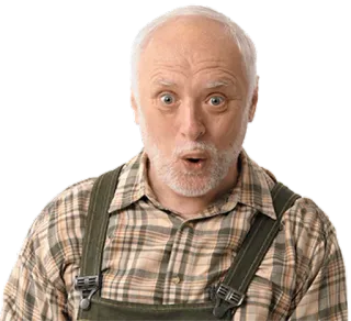 🙀 Harold Harold, hide the pain harold, meme, stock photo, funny, portrait, surprised telegram sticker