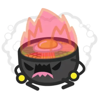 😤 Ramen, Makanan, Marah, Pedas, Kartun, Mangkuk, Telur whatsapp sticker