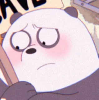 🧸 Panda We Bare Bears Панда, Мы обычные медведи, Мультфильм, Грустный whatsapp sticker