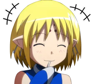 😋 アニメ, 漫画, 可愛い, エルフ, 金髪, キャラクター, ハッピー telegram sticker