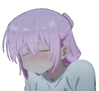 π anime, girl, crying, sad, tears, emotional telegram sticker