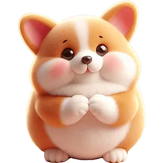 🥹 corgi, cachorro, filhote, fofo, animal, animal de estimação telegram sticker