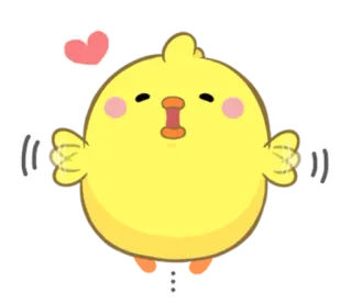 😘 鸟, 小鸡, 可爱, 动物, 黄色, 心 telegram sticker