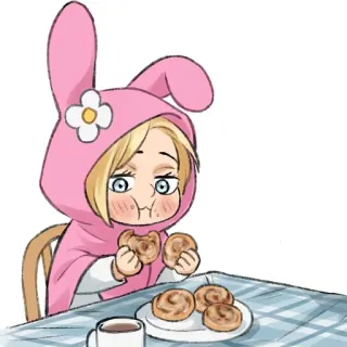 🍪 Anime, Desenho animado, Comida, Fofo, My Melody, Kawaii, Sobremesa, Menina telegram sticker