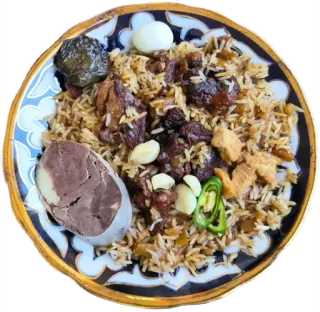 🍚 jedzenie, pilaw, ryż, mięso, danie, kuchnia telegram sticker