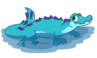 🐊 alligator, animal, reptile, dessin animé, mignon, eau, marais whatsapp sticker