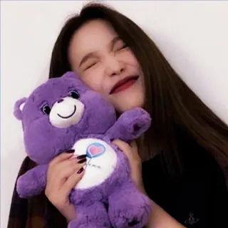🐻 Ositos Cariñositos, peluche, oso morado, juguete, animal de peluche, niña telegram sticker