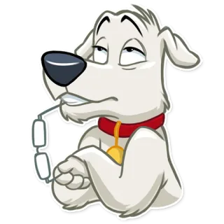🤔 chó, hoạt hình, kính, biểu cảm, vòng cổ đỏ, hoạt họa telegram sticker