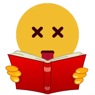 📔 Emoji, Muerto, Leyendo, Libro, Divertido, Dibujos animados telegram sticker