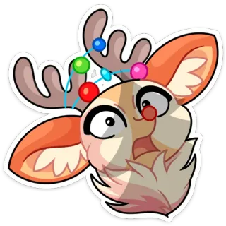 😳 rendier, kerst, vakantie, feestelijk, cartoon, dier, schattig telegram sticker