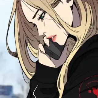 🎐 Anime, Personaje, Pelo Rubio, Teléfono telegram sticker