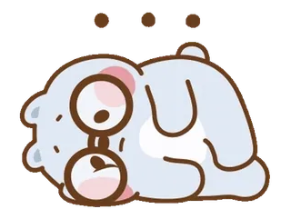 🐰 곰, 귀여운, 졸린, 동물, 만화 whatsapp sticker