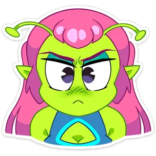 😠 Alien, Desenho animado, Bravo, Personagem, Adesivo telegram sticker