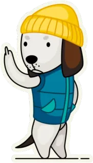 🖕 หมา, นิ้วกลาง, หยาบคาย, สัตว์, สติกเกอร์, ท่าทาง telegram sticker
