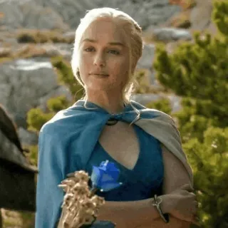 😐 Daenerys Targaryen Game of Thrones Daenerys, Game of Thrones, rose bleue, fantaisie, portrait, personnage telegram sticker