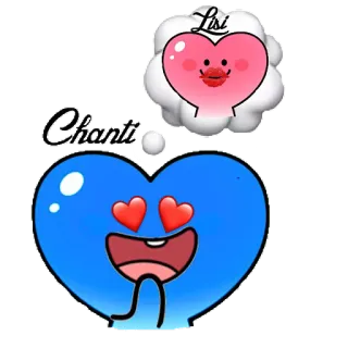 😍 Chanti, Lisi Herz, Liebe, Cartoon, Süß, Namen, Chanti, Lisi telegram sticker